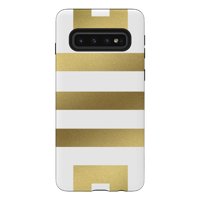 Galaxy S10 StrongFit Gold Stripes by Caitlin Workman