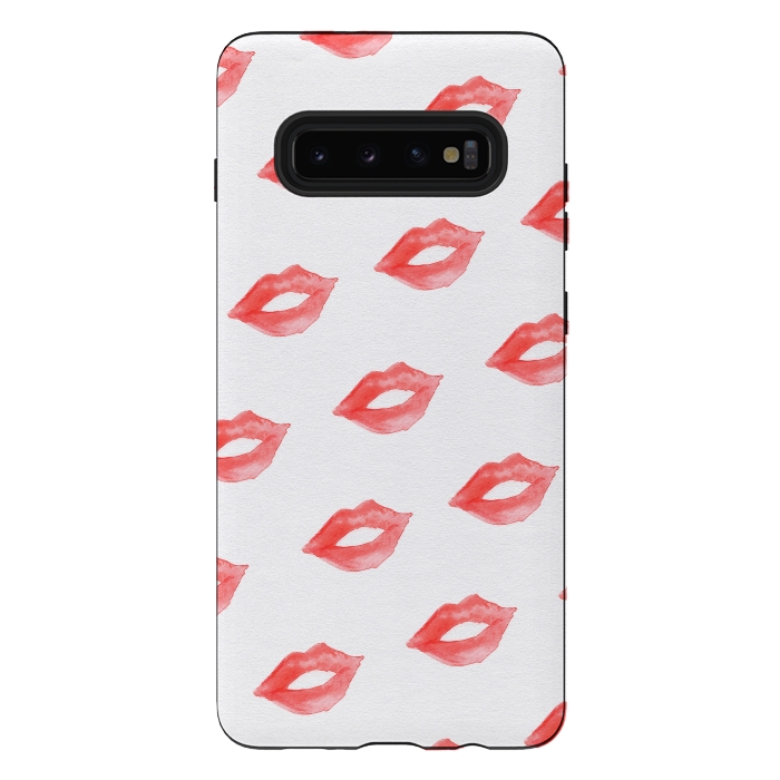 Galaxy S10 plus StrongFit Lips Red by Caitlin Workman