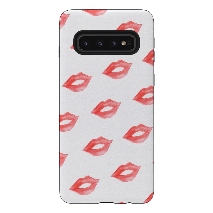 Galaxy S10 StrongFit Lips Red by Caitlin Workman