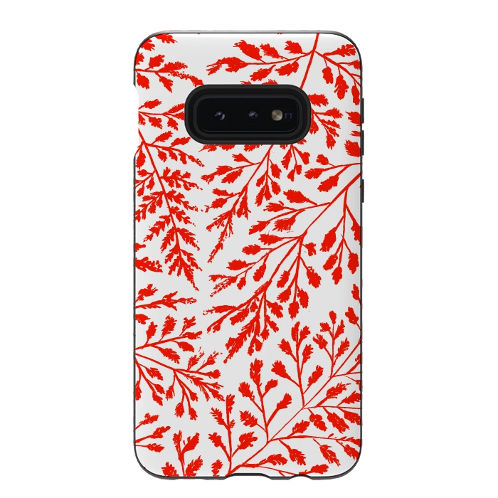 Galaxy S10e StrongFit Foliage Red by Caitlin Workman