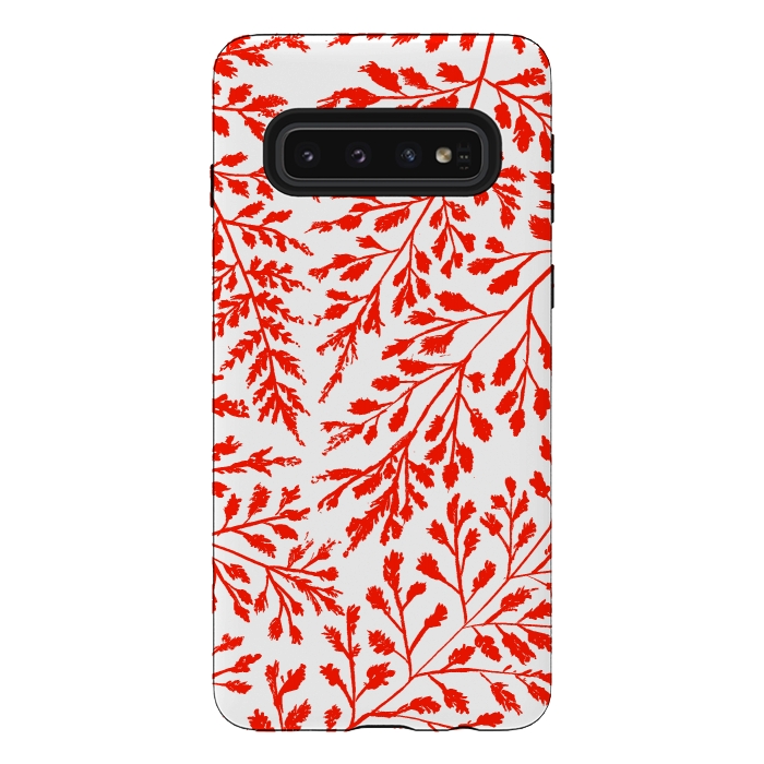 Galaxy S10 StrongFit Foliage Red by Caitlin Workman