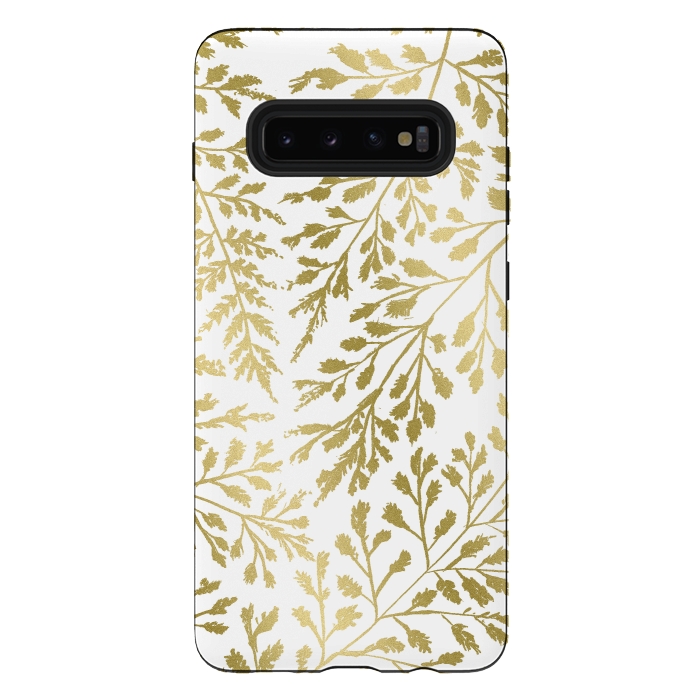 Galaxy S10 plus StrongFit Foliage Gold by Caitlin Workman