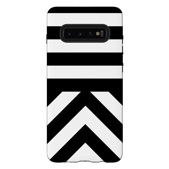 Galaxy S10 plus StrongFit Black Stripes by Caitlin Workman