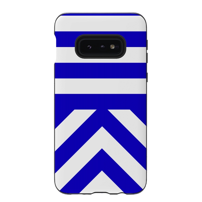 Galaxy S10e StrongFit Blue Stripes by Caitlin Workman