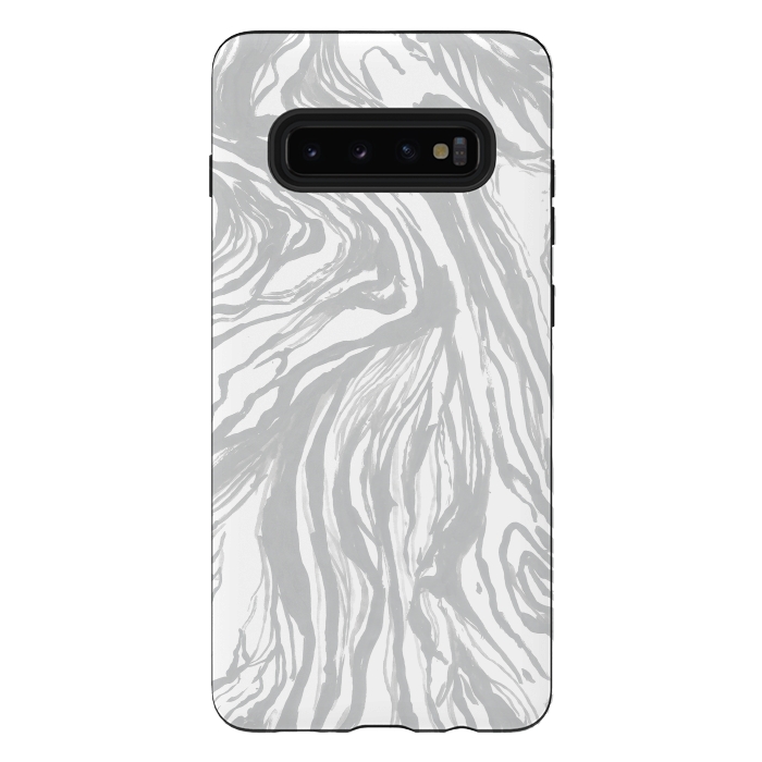 Galaxy S10 plus StrongFit Gray Marble by Caitlin Workman