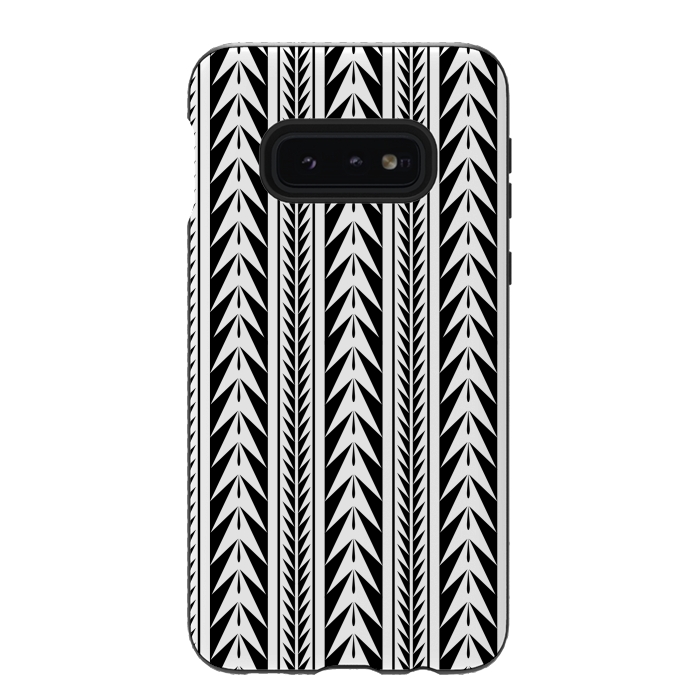 Galaxy S10e StrongFit Edgy Black Stripes by Caitlin Workman