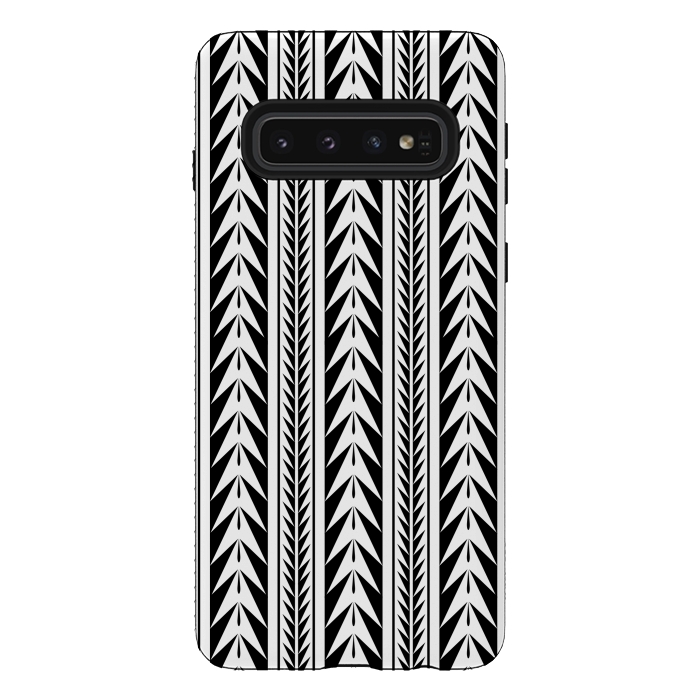 Galaxy S10 StrongFit Edgy Black Stripes by Caitlin Workman