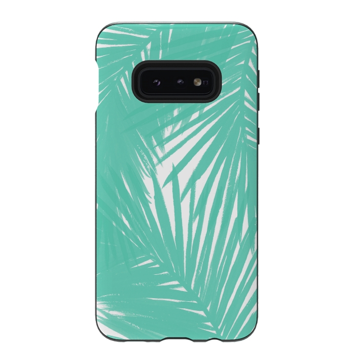 Galaxy S10e StrongFit Palms Teal by Caitlin Workman