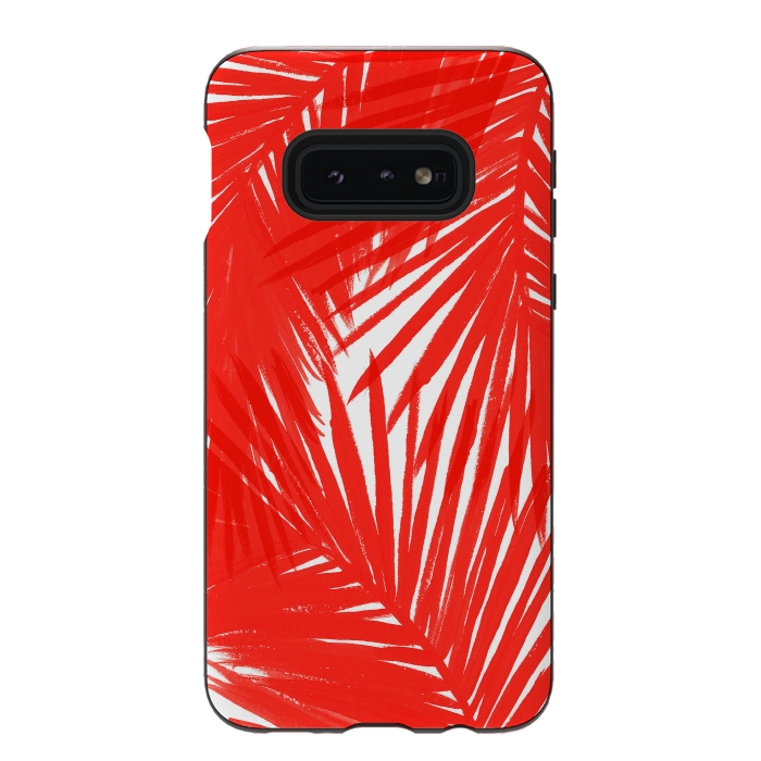 Galaxy S10e StrongFit Red Palms by Caitlin Workman