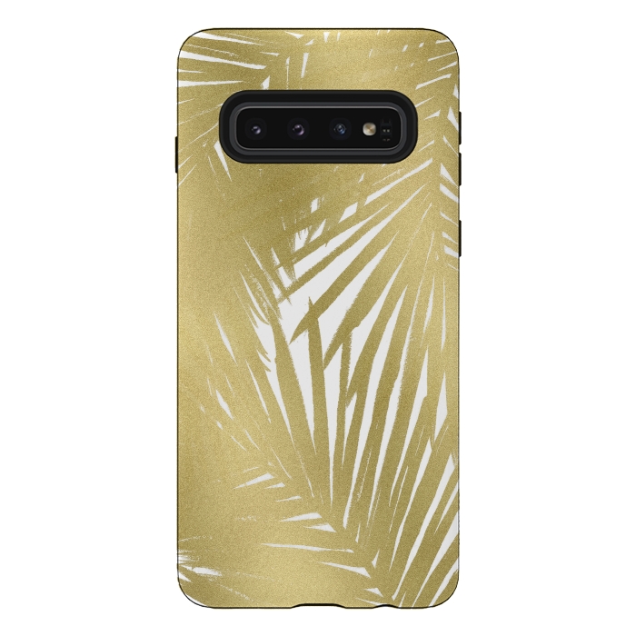 Galaxy S10 StrongFit Gold Palms by Caitlin Workman