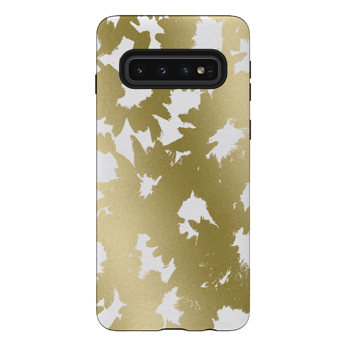 Galaxy S10 StrongFit Gold Floral by Caitlin Workman