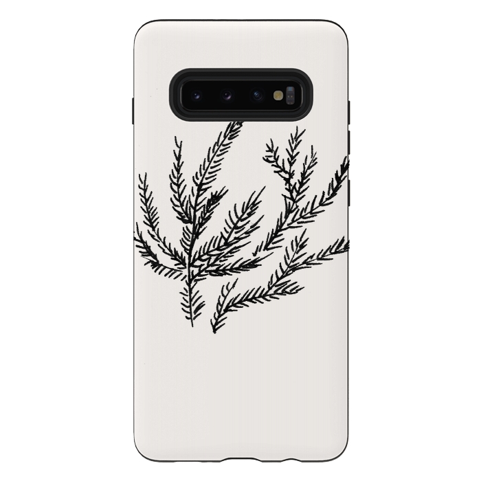 Galaxy S10 plus StrongFit Summer Coral Fern by Caitlin Workman