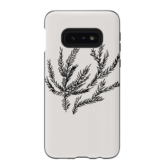 Galaxy S10e StrongFit Summer Coral Fern by Caitlin Workman