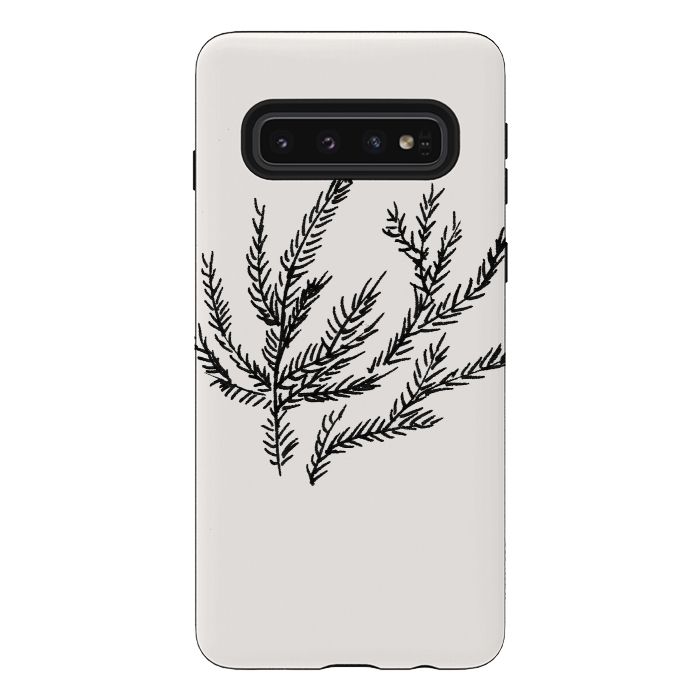 Galaxy S10 StrongFit Summer Coral Fern by Caitlin Workman