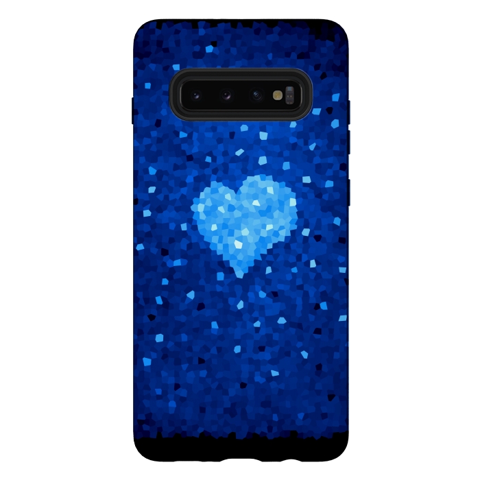 Galaxy S10 plus StrongFit Winter Blue Crystal Heart by Boriana Giormova