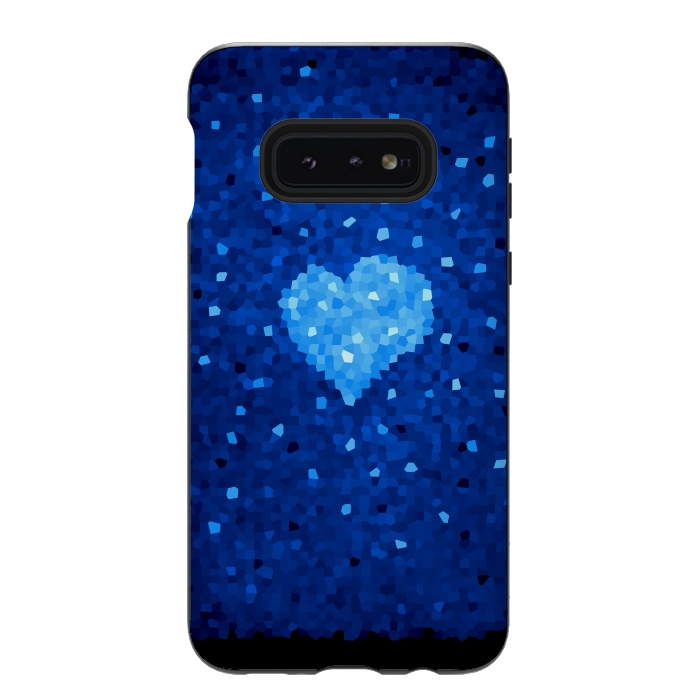 Galaxy S10e StrongFit Winter Blue Crystal Heart by Boriana Giormova