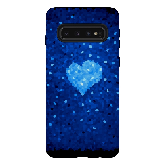 Galaxy S10 StrongFit Winter Blue Crystal Heart by Boriana Giormova