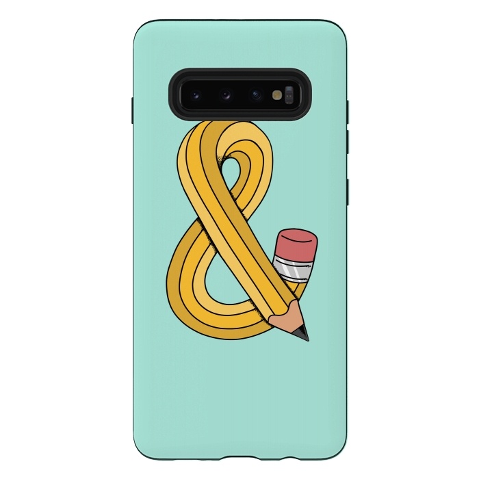 Galaxy S10 plus StrongFit Ampersand Pencil Green by Coffee Man