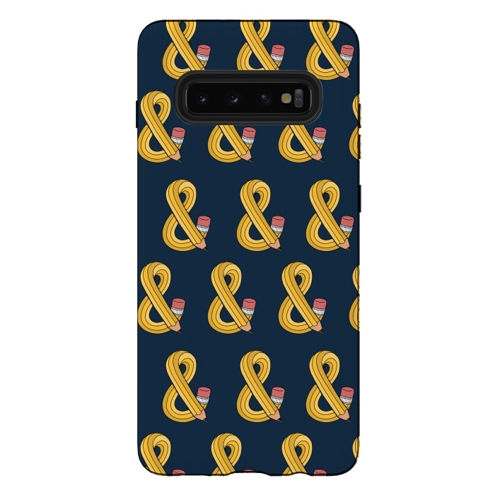 Galaxy S10 plus StrongFit Ampersand pencil pattern by Coffee Man