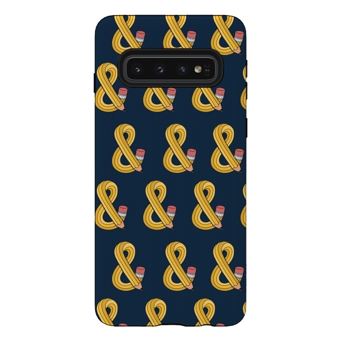 Galaxy S10 StrongFit Ampersand pencil pattern by Coffee Man