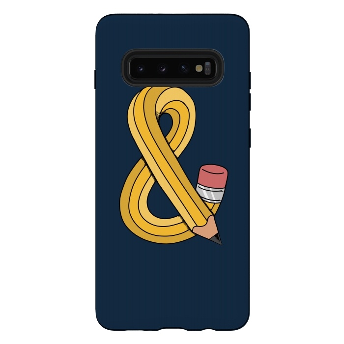 Galaxy S10 plus StrongFit Ampersand pencil blue by Coffee Man