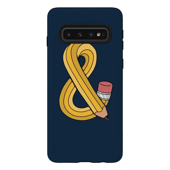 Galaxy S10 StrongFit Ampersand pencil blue by Coffee Man