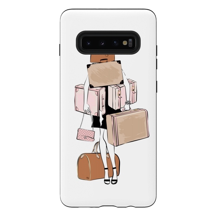 Galaxy S10 plus StrongFit Woman with luggage by Martina