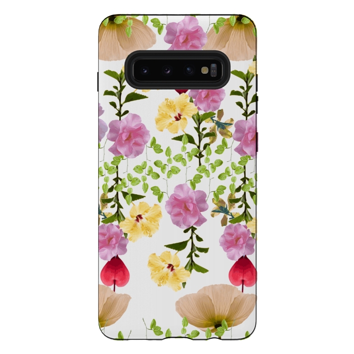 Galaxy S10 plus StrongFit Colorful Flower Collage by Zala Farah