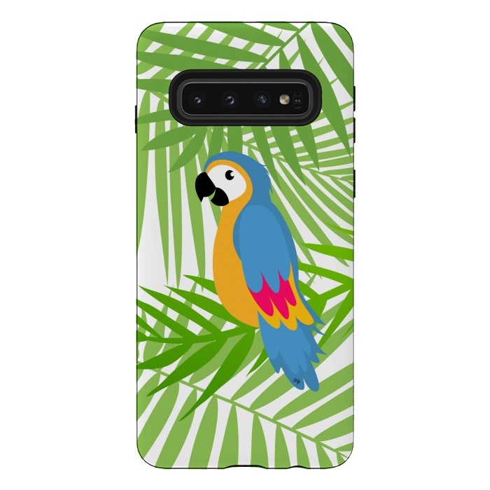 Galaxy S10 StrongFit Cute colourful parrot by Martina