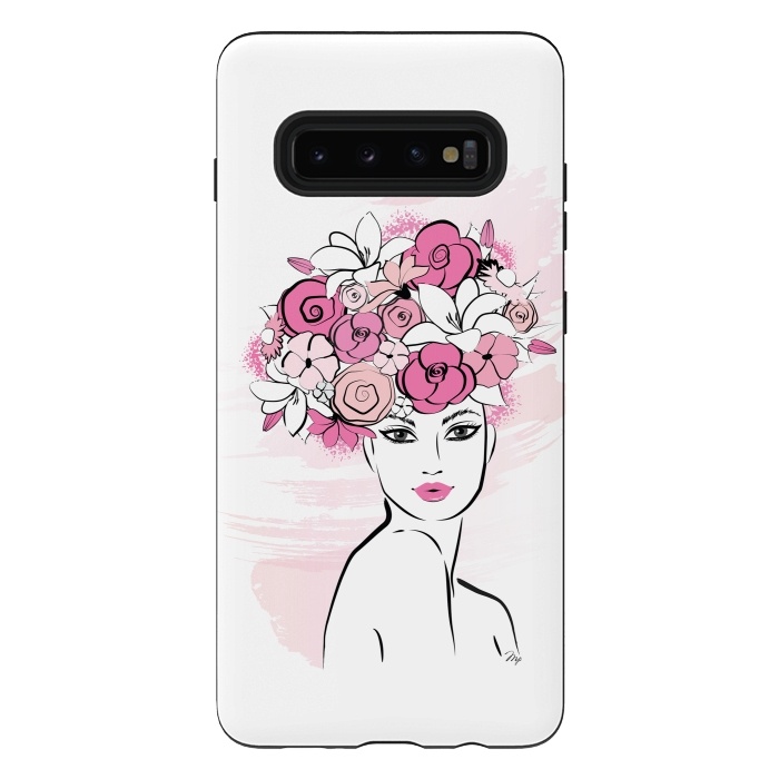 Galaxy S10 plus StrongFit Flower Crown Girl by Martina