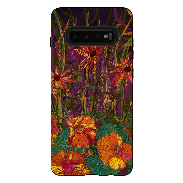 Galaxy S10 plus StrongFit Autumn Flowers by Lotti Brown