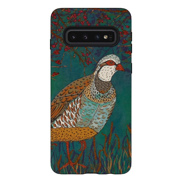 Galaxy S10 StrongFit Partridge by Lotti Brown
