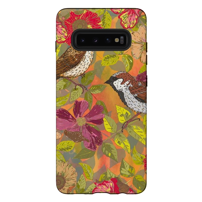Galaxy S10 plus StrongFit Sparrow and Wild Rose by Lotti Brown