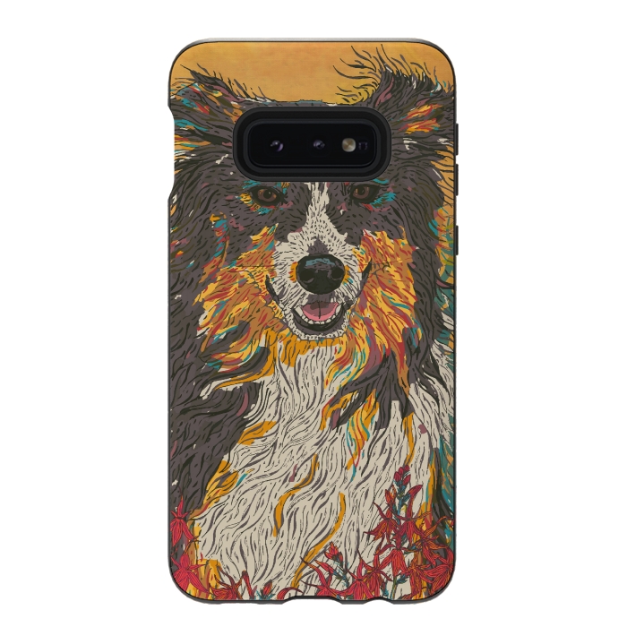 Galaxy S10e StrongFit Border Collie by Lotti Brown