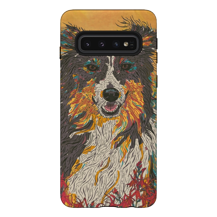 Galaxy S10 StrongFit Border Collie by Lotti Brown
