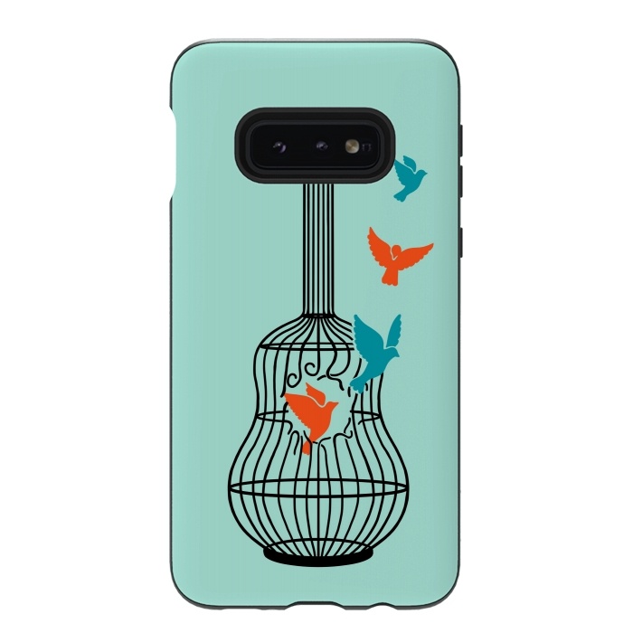 Galaxy S10e StrongFit freedom music green by Coffee Man