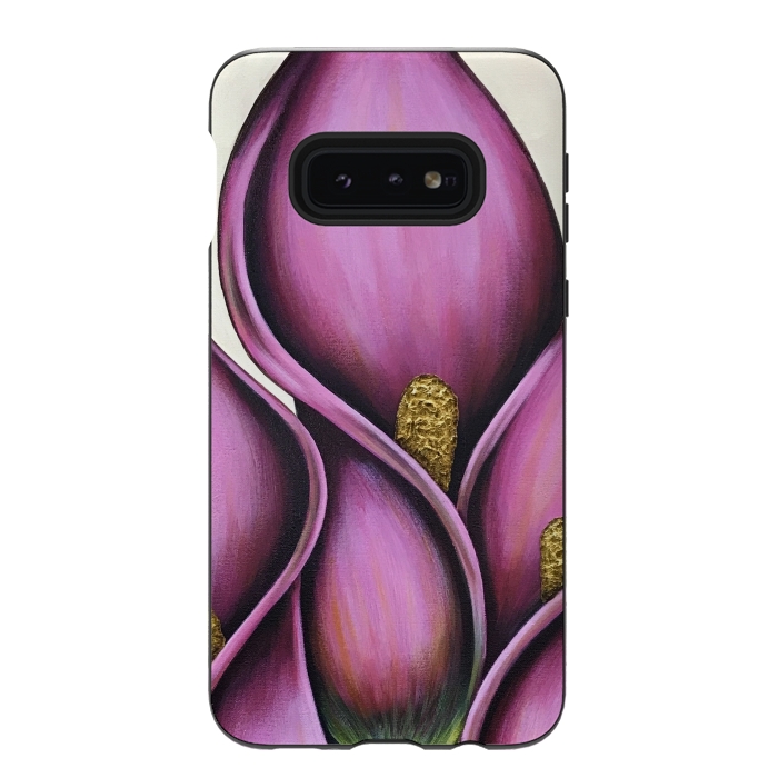 Galaxy S10e StrongFit Pink Calla Lilies by Denise Cassidy Wood