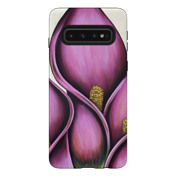 Galaxy S10 StrongFit Pink Calla Lilies by Denise Cassidy Wood