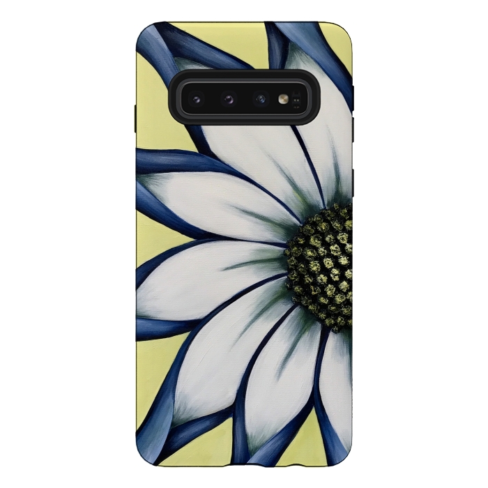 Galaxy S10 StrongFit White African Daisy by Denise Cassidy Wood