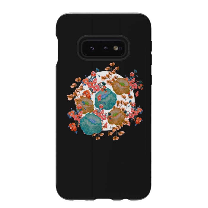Galaxy S10e StrongFit Floral Stamp by Zala Farah