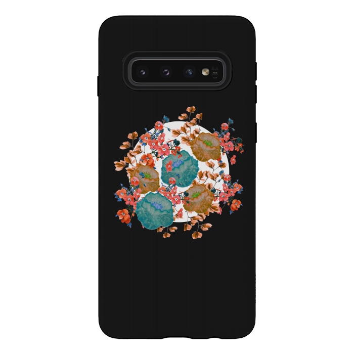 Galaxy S10 StrongFit Floral Stamp by Zala Farah