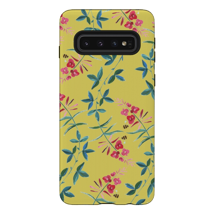 Galaxy S10 StrongFit Floral Vines by Zala Farah