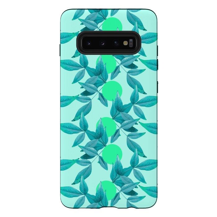 Galaxy S10 plus StrongFit Loner Leaves (Blue) by Zala Farah