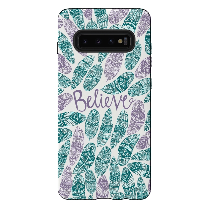 Galaxy S10 plus StrongFit Believe by Pom Graphic Design