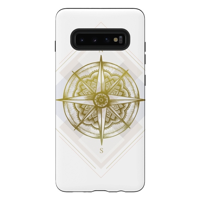 Galaxy S10 plus StrongFit Golden Compass by Barlena