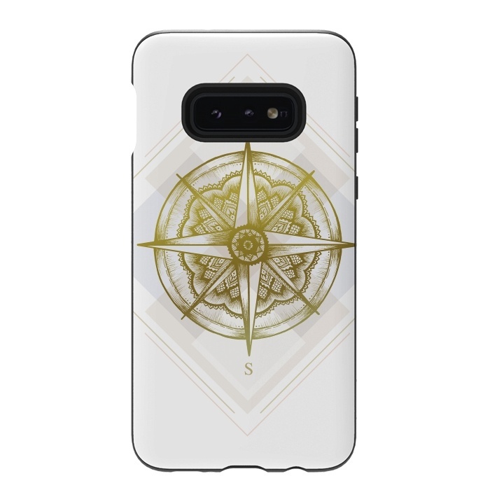 Galaxy S10e StrongFit Golden Compass by Barlena