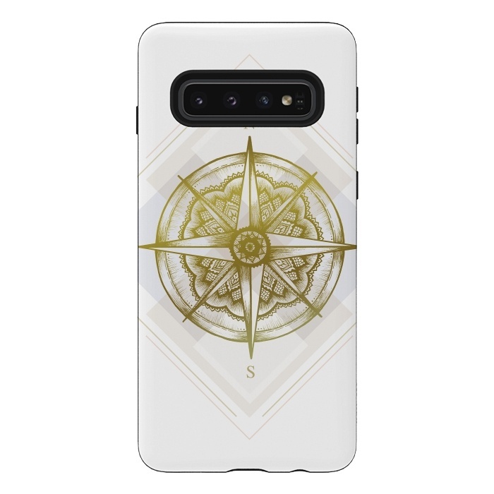 Galaxy S10 StrongFit Golden Compass by Barlena