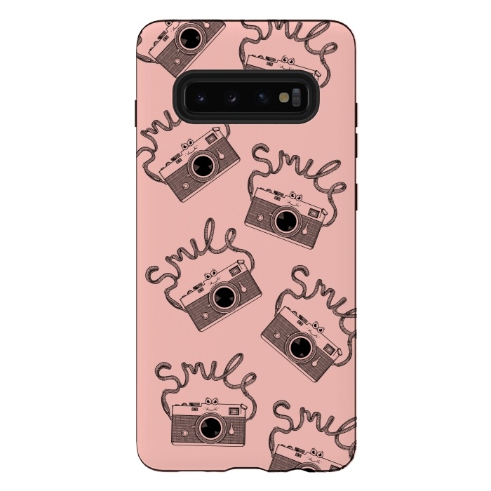 Galaxy S10 plus StrongFit Smile pattern rose by Coffee Man