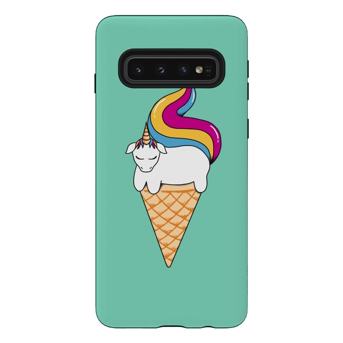 Galaxy S10 StrongFit Uni-cone green by Coffee Man