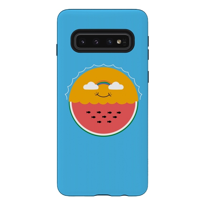 Galaxy S10 StrongFit Sun and Watermelon by Coffee Man